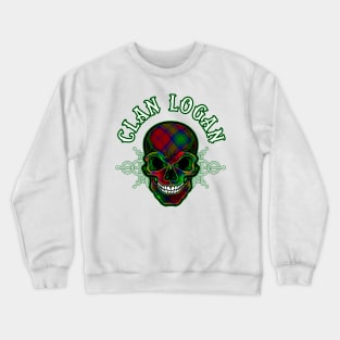 Scottish Clan Logan Tartan Celtic Skull Crewneck Sweatshirt